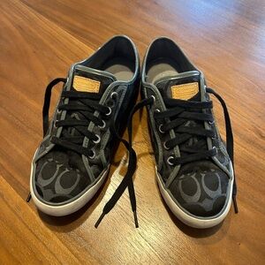 Coach Black and Gray Lace-Up Sneakers